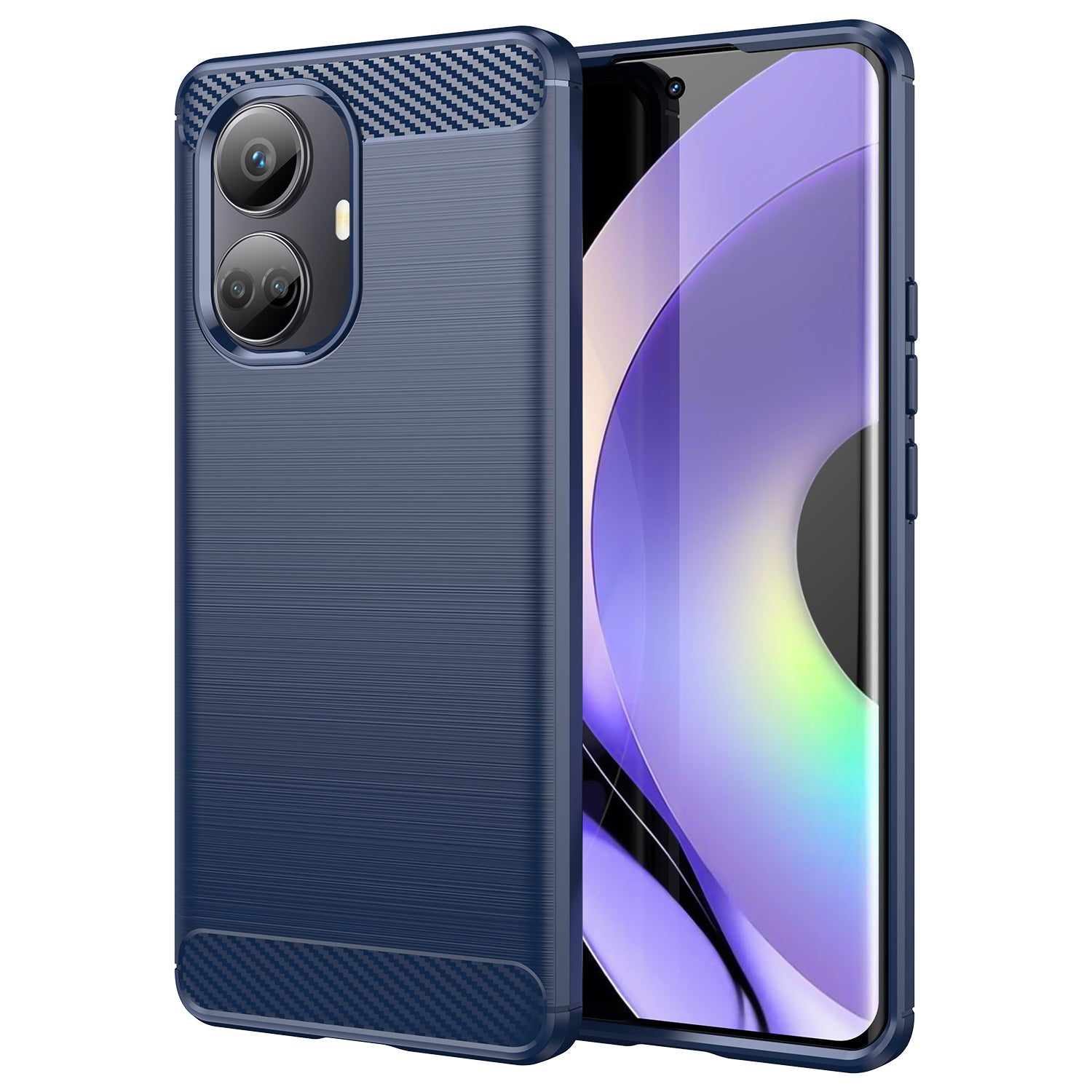 Til Realme 10 Pro 5G faldbeskyttelse Fleksibel TPU-telefonbagcover Børstet kulfibertekstur mobiltelefonetui Til Realme 10 Pro 5G faldbeskyttelse Fleksibel TPU-telefonbagcover Børstet kulfibertekstur mobiltelefonetui